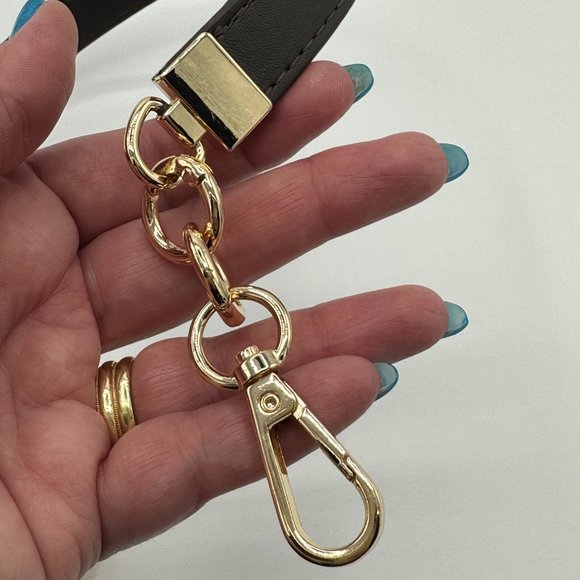 BEAULEGAN Handbag/Shoulder Bag Leather Handle Replacement - Dark Brown/Gold-Tone - Picture 4 of 8